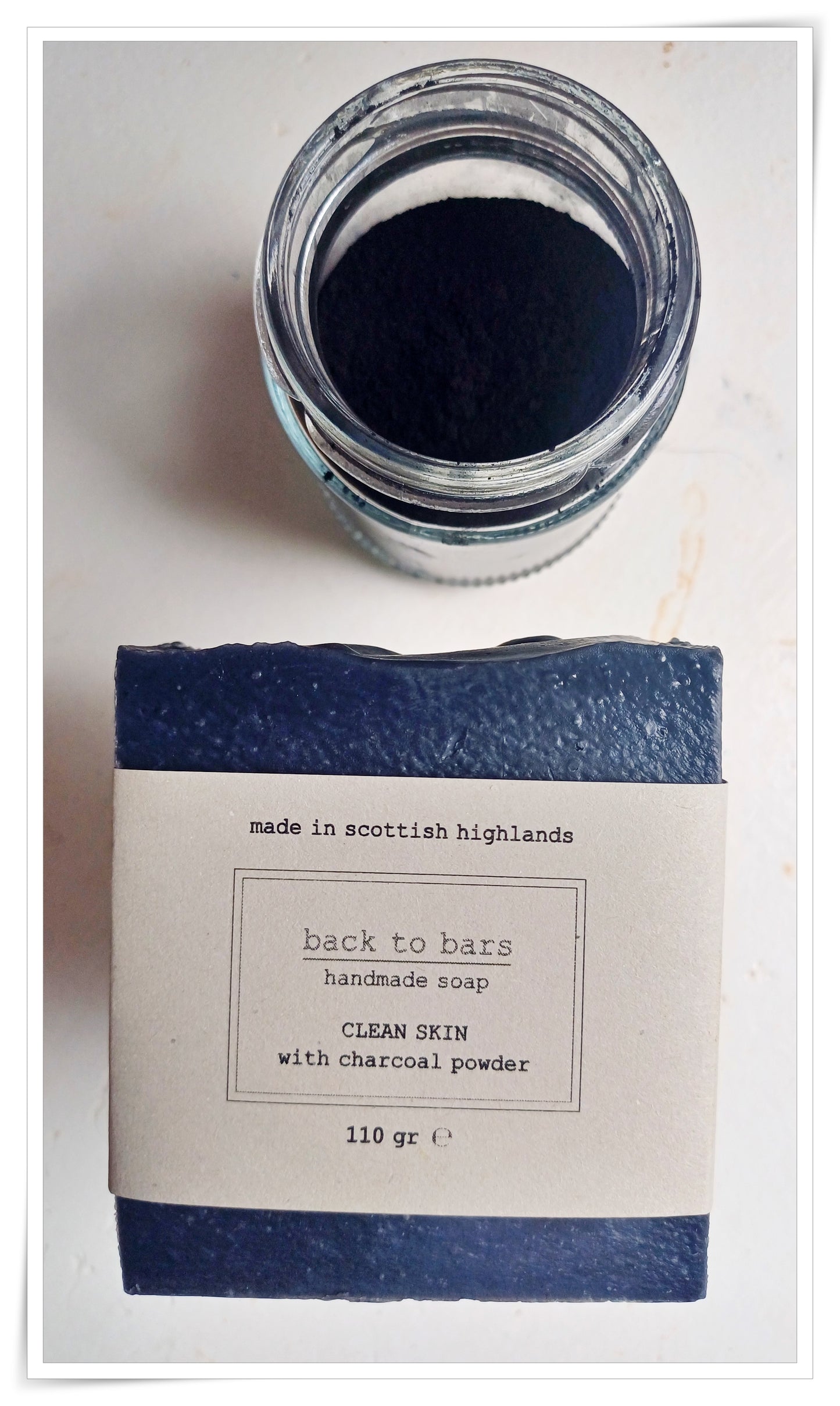 CLEAN SKIN handmade soap with charcoal powder, peppermint and tea tree essential oils