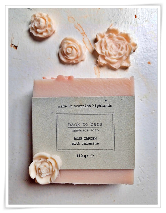 ROSE GARDEN handmade soap with fragrance oil and calamine powder