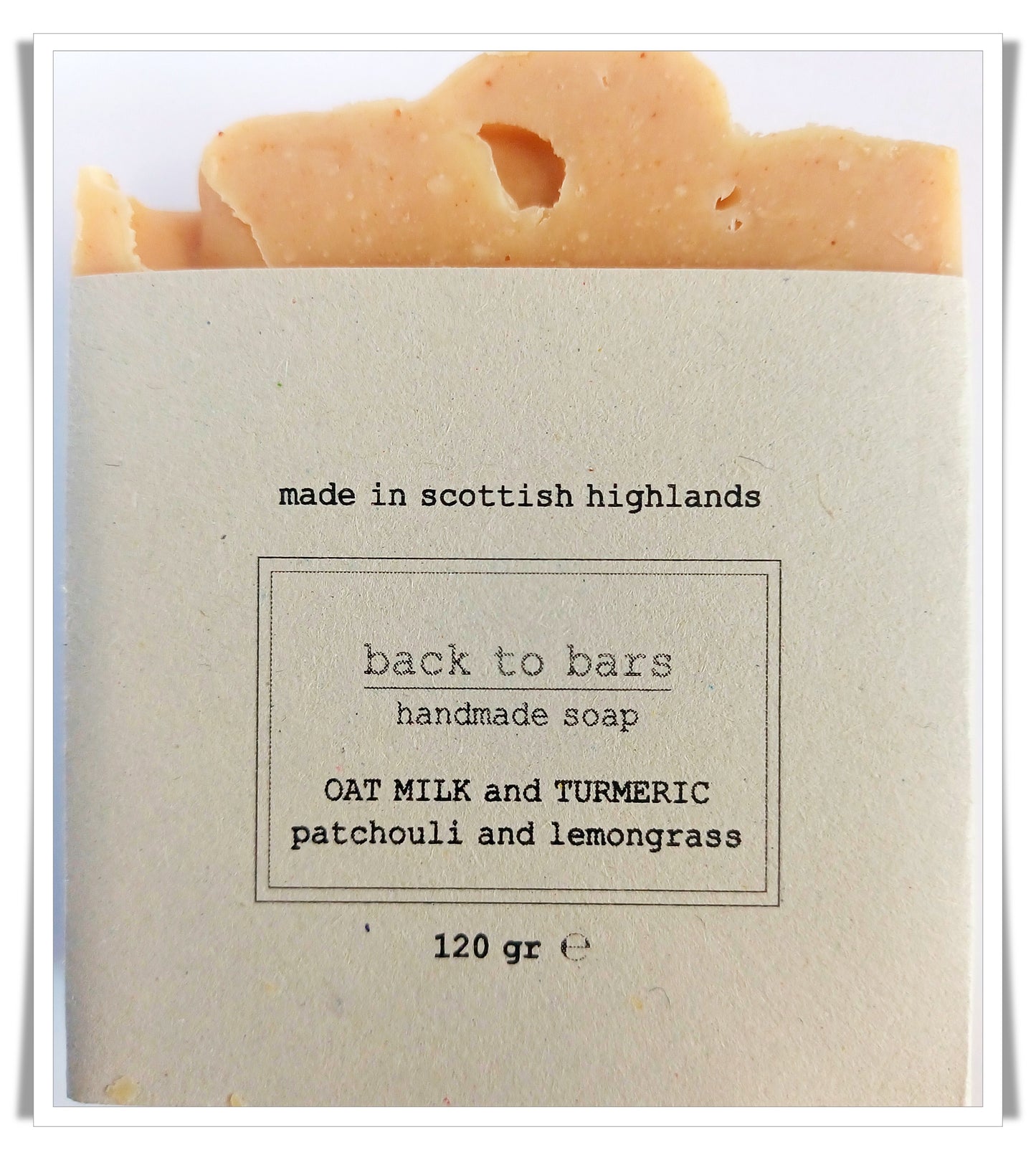 OAT MILK and TURMERIC handmade soap with earthy patchouli and lemongrass essential oils