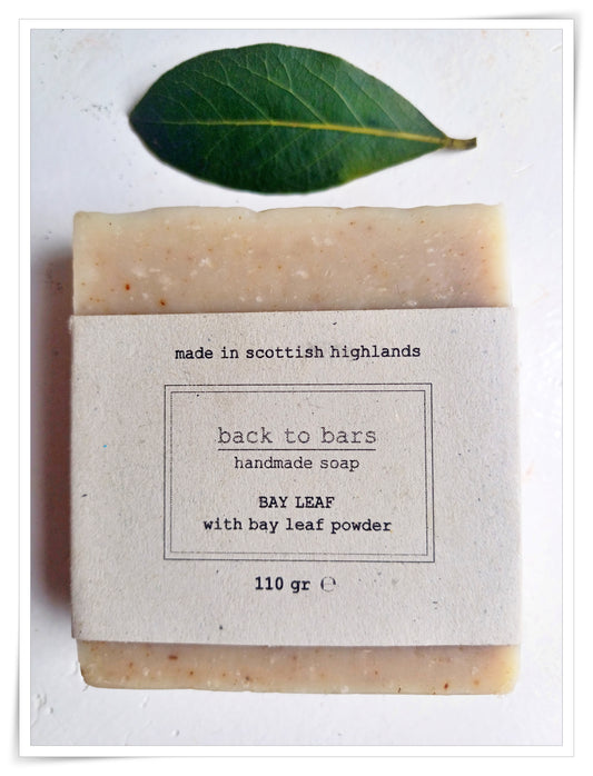 BAY LEAF handmade soap with bay leaf powder with bergamot, lavender and ylang ylang essential oils