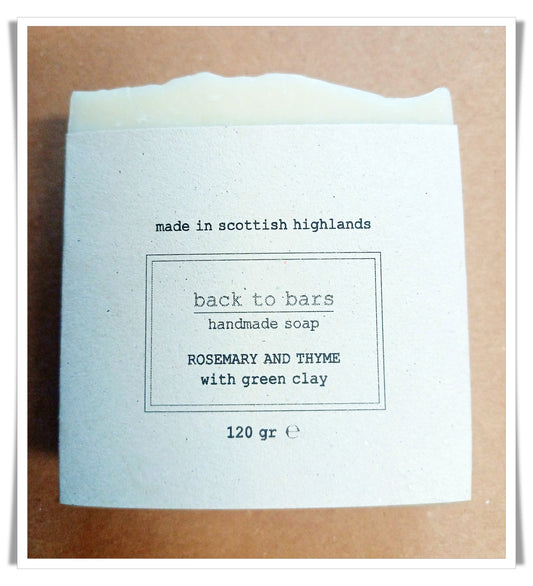 ROSEMARY AND THYME handmade soap with green clay and essential oils