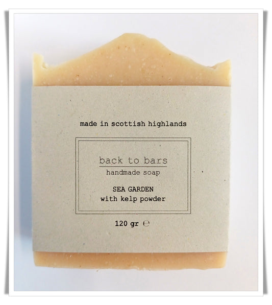 SEA GARDEN handmade soap with kelp powder, cedarwood, patchouli, bergamot, lemongrass essential oils