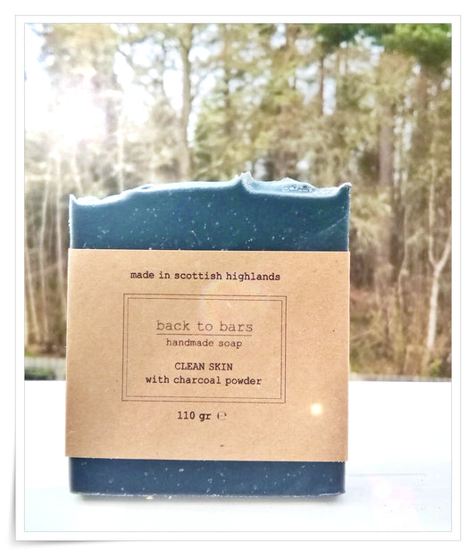 CLEAN SKIN handmade soap with charcoal powder, peppermint and tea tree essential oils