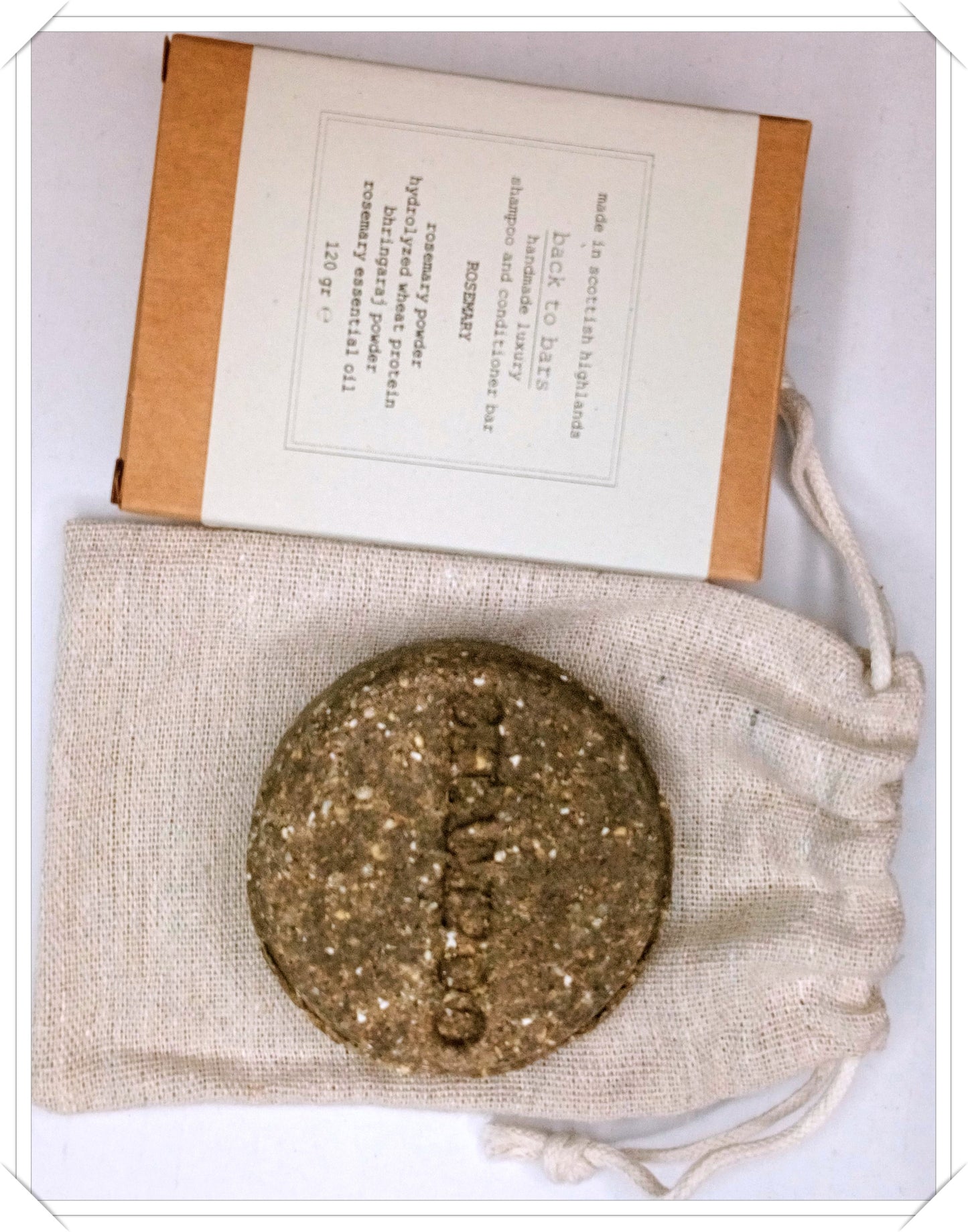 ROSEMARY SHAMPOO AND CONDITIONER BAR 120 GR with rosemary powder hydrolyzed wheat protein bhringaraj powder rosemary essential oil